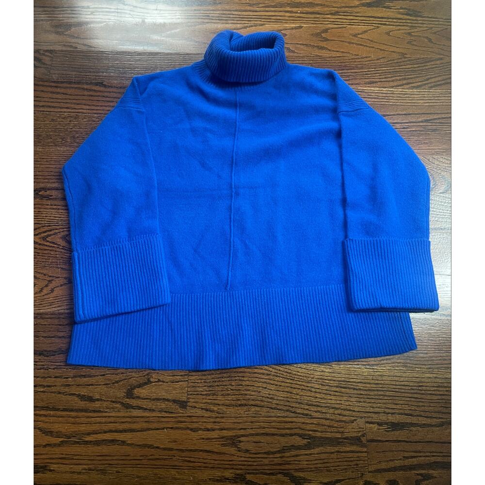 REISS women’s Sarah Cashmere Wool Roll Neck sweater Sz. M blue - Picture 3 of 9